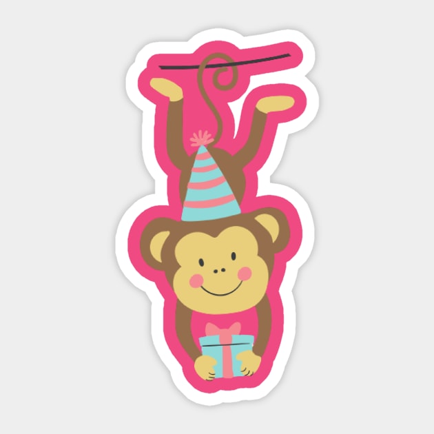 Acrobatic monkey design Sticker by brighter bolder louder